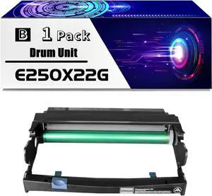 E250X22G Drum Unit is Compatible for Lexmark E250D E250DN E350D E352DN E450DN Printers, High Yield 50000 Pages, with Chip for Long-Lasting Durability (1 Pack Black)