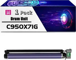 C950X71G Drum Unit is Compatible for Lexmark C950de X950de X952dte X954dhe Printers, High Yield 219000 Pages, with Chip for Long-Lasting Durability (1 Pack Magenta)