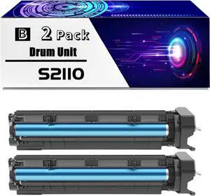 S2110 Drum Unit is Compatible for Xerox DocuCentre S2110 S2320 2520 Printers, High Yield 90000 Pages, with Chip for Long-Lasting Durability (2-Pack Black)