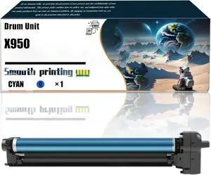 Replacement Parts Drum Unit X950 Compatible with Lexmark C950de X950de X952dte X954dhe Printers, Contains Chip and Clear Printing (1 Pack Cyan)