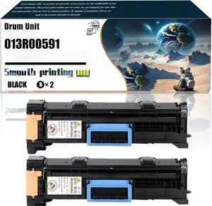 Replacement Parts Drum Unit 013R00591 Compatible with Xerox WorkCentre 5325 5330 5335 Printers, Contains Chip and Clear Printing (2-Pack Black)