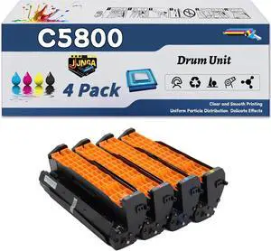 C5800 Drum Unit is Compatible for Okidata OKI C5500n C5650n C5800 C5650dn C5800Ldn C5800n Printers, with a Capacity of 30000 Pages and a Very Good Printing Experience (4-Pack BK/C/M/Y)