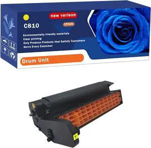 C810 Drum Unit Compatible for Okidata OKI C810DN C830DN C860DN C801DNC821DN C830CDTN Printer, Print Up to 30000 Pages, Bright Colors (1 Pack Yellow)