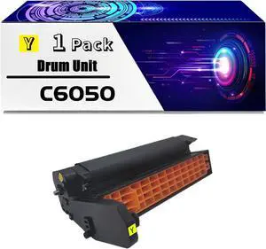 C6050 Drum Unit is Compatible for Okidata OKI C6000dn C6000n C6050dn C6050n Printers, High Yield 30000 Pages, with Chip for Long-Lasting Durability (1 Pack Yellow)