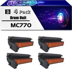 MC770 Drum Unit is Compatible for Okidata OKI MC770MFP MC780MFP MC780fMFP MC780fxMFP Printers, High Yield 40000 Pages, with Chip for Long-Lasting Durability (4 Pack Black)