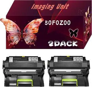 50F0Z00 Imaging Unit Compatible for Lexmark MS610dn MS610dte MS610dtn MS617dn MX310dn MX410de MX417de Printers, with Chip, High Yield 60000 Pages, Bright Colors (2 Pack Black)