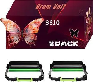 B310 Drum Unit Compatible for Xerox B305 B315 Printers, with Chip, High Yield 40000 Pages, Bright Colors (2 Pack Black)