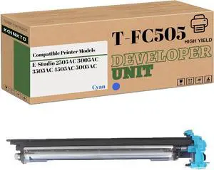 High Yield T-FC505 Developer Unit Replacement for Toshiba E-Studio 2505AC 3005AC 3505AC 4505AC 5005AC Printer (1-Pack Cyan)