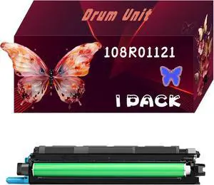 108R01121 Drum Unit Compatible for Xerox Phaser 6600DN 6600N VersaLink C400DN C400N C405DN 6605DN 6605N 6655 Printers, with Chip, High Yield 60000 Pages, Bright Colors (1 Pack Cyan)