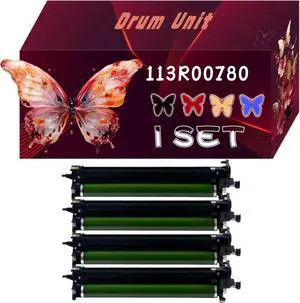 113R00780 Drum Unit Compatible for Xerox VersaLink C7020 C7025 C7030 Printers, with Chip, High Yield 87000 Pages, Bright Colors (1 Set K/C/M/Y)