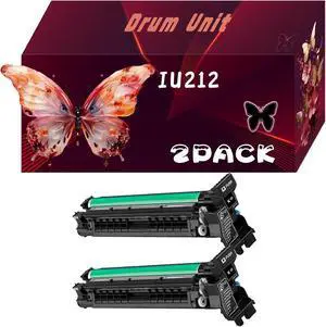 IU212 Drum Unit Compatible for Konica Minolta bizhub C200 C203 C253 C200E C210 C7720 C7721 Printers, with Chip, High Yield 60000 Pages, Bright Colors (2 Pack Black)