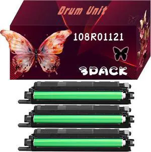 108R01121 Drum Unit Compatible for Xerox Phaser 6600DN 6600N VersaLink C400DN C400N C405DN 6605DN 6605N 6655 Printers, Print Up to 60000 Pages, Bright Colors (3 Pack Black)