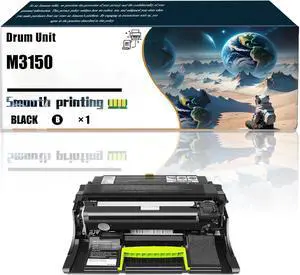 Replacement Parts Drum Unit M3150 Compatible with Lexmark M1140 XM1140 M1145 XM1145 M3150 X3150 Printers, Contains Chip and Clear Printing (Black)