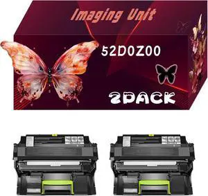 52D0Z00 Imaging Unit Compatible for Lexmark MX811de MX811dfe MX811dm MX811dte MX811dtfe MX811dxe MX811dxfe MX811dxme Printers, Print Up to 200000 Pages, Bright Colors (2 Pack Black)