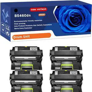 B5460dn Drum Unit Compatible for Dell B5460dn B5465dnf S5830dn Smart Printer Printers, High Yield 100000 Pages, with Chip (4 Pack Black)