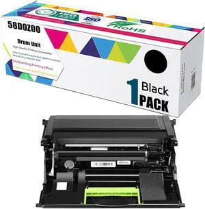 Compatible for Lexmark MS821dn MS822de MS823dn MS825dn B2865dw M5255 M5270 MB2770adwhe Printer, 58D0Z00 Drum Unit (with chip) , High Yield 120000 Pages, Convenient to Install Eco (Black)