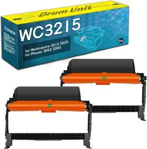 Black Drum Unit Replacement for Xerox WC3215,for Workcentre 3215 3225 for Phaser 3052 3260 Printer 2 Pack