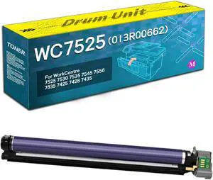 WC7525 Compatible Drum Unit for Xerox 013R00662 Imaging Unit,Work with WorkCentre 7525 7530 7535 7545 7556 7835 7425 7428 7435 Printer Magenta 1 Pack