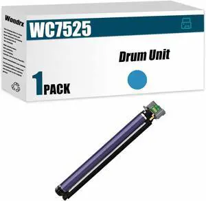 WC7525 Drum Unit (with chip) Compatible for Xerox WorkCentre 7525 7530 7535 7545 7556 7835 7425 7428 7435 Printer, High Yield 100000 Pages, Convenient to Install Eco 013R00662 13R662 (Cyan)