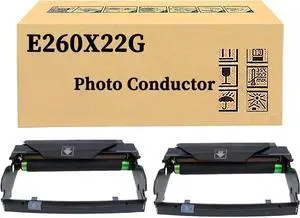 Compatible Drum Unit for Lexmark E260X22G Black Photo Conductor, Large Capacity Work with E260 E360 E460 E462 X264 X363 X364 X463 X464 X466 X466XS463 Printer 2Pack