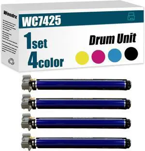 WC7425 Drum Unit (with chip) for Xerox 013R00647 Drum Unit Compatible for Xerox WorkCentre 7425 7428 7435 High Yield 100000 Pages Convenient to Install Eco-Friendly (C/M/Y/K 1Set)