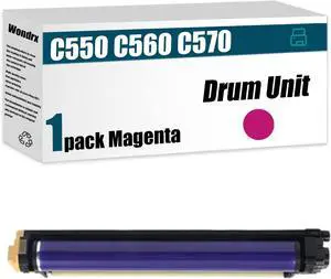 C550 C560 C570 Drum Unit (with chip) for Xerox 013R00663 013R00664 Compatible for Xerox Color 550 560 570 C60 C70 High Yield 80000 Pages Convenient to Install Eco-Friendly (Magenta 1Pack)