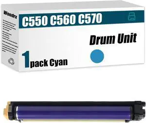 C550 Drum Unit (with chip) for Xerox 013R00663 013R00664 Compatible for Xerox Color 550 560 570 C60 C70 High Yield 80000 Pages Convenient to Install Eco-Friendly (Cyan 1Pack)
