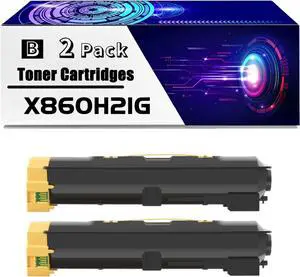 X860H21G Toner Cartridges is Compatible for Lexmark X862DTE X864DHE3 X864DHE4 Printers, High Yield 45000 Pages, with Chip for Long-Lasting Durability (2-Pack Black)