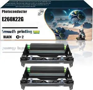 Replacement Parts Photoconductor E260X22G Compatible with Lexmark X466DTE X466DWE XS463DE Printers, Contains Chip and Clear Printing (2-Pack Black)
