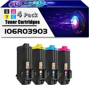 106R03903 Toner Cartridges is Compatible for Xerox VersaLink C600DN C600DT C600DX C600DXF C600DXP C600N Printers, High Yield 7000 Pages, with Chip for Long-Lasting Durability (4-Pack BK/C/M/Y)