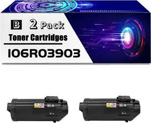 106R03903 Toner Cartridges is Compatible for Xerox VersaLink C600DN C600DT C600DX C600DXF C600DXP C600N Printers, High Yield 26900 Pages, with Chip for Long-Lasting Durability (2 Pack Black)