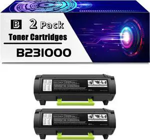 B231000 Toner Cartridges is Compatible for Lexmark B2338dw B2442dw B2546dw B2650dn B2650dw MB2338adw MB2442adwe MB2546ade Printers (2-Pack Black)