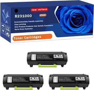 B231000 Toner Cartridges Compatible for Lexmark B2338dw B2442dw B2546dw B2650dn B2650dw MB2338adw MB2442adwe MB2546ade MB2546adwe Printer, Print Up to 4000 Pages, Bright Colors (3 Pack Black)