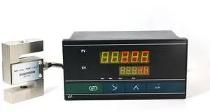S Type Load Cell with Indicator Display, Weight Sensor Amplifier Five-Digit Display, Peak Hold, Alarm Value Setting, Test Tension and Compression Force Weight Pressure (0-50KG with Indicator)