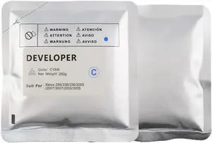 1pcs Universal DC286 Developer Powder Compatible with 286 336 236 2055 2007 3007 2005 3005 Refill Printer Iron Powder(1pcs Cyan 250G)
