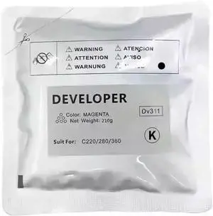 1PC DV311 Developer Powder Compatible with C220 C360 C280 Printer Models 210g Per Bag 4 Color Options(BK-210g)