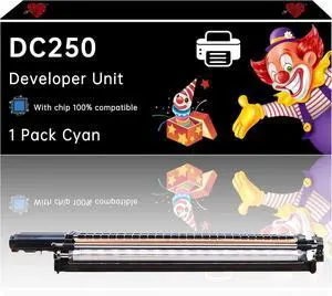 DC250 Developer Unit Compatible with Xerox DocuColor DC240 DC242 DC250 DC252 and DC260 Printers, Enhanced Durability, Ideal for High-Volume Printing (1 Pack Cyan)