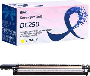 DC250 Developer Unit Compatible for Xerox DocuColor DC240 DC242 DC250 DC252 and DC260 Printers, with Chip, High Yield 100000 Pages, Vivid Colors (1 Pack Yellow)