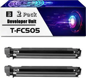 T-FC505 Developer Unit is Compatible for Toshiba E Studio 2505AC 3005AC 3505AC 4505AC 5005AC Printers, High Yield 60000 Pages, with Chip for Long-Lasting Durability (2 Pack Black)