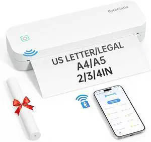 Portable Printer for Travel, Bluetooth Thermal Printer Supports 8.5 x 11 Inch US Letter Size, Compatible with Android and iOS & Laptop Inkless Mobile for Office, Car, School