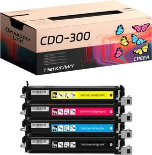 Compatible for Pantum CDO-300 Developer Unit Work for Pantum CP2300 CP2500 CP2506DNPLUS CM7105DN CM7100 Printers, with Chip, High Yield 30000 Pages, Clear Printing (4-Pack BK/C/M/Y)