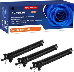 40X9936 Developer Unit Compatible for Lexmark MS911de MX910de MX911dte MX912dxe XM9155 XM9165 Printers, Print Up to 50000 Pages, Bright Colors (3 Pack Black)