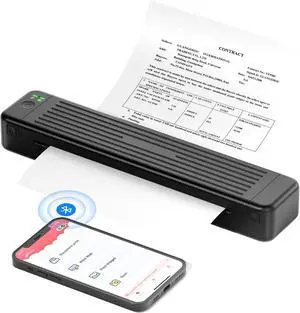 Odaro Portable Wireless Printer - P831 Thermal Transfer Printer, Inkless Mobile Printer for Travel, Home, Small Business, School, Support 8.5" X 11" Copy Paper (Letter/A4/A5/B5), 300DPI - Black
