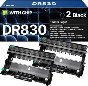 DR830 Drum (Not Toner) - Replacement for Brother DR830 DR-830 TN830 TN-830 Drum Unit for HL-L2400D HL-L2460DW HL-L2405DW HL-L2480DW DCP-L2640DW MFC-L2760DW MFC-L2820DW MFC-L2820DWXL Printer (2 Packs)
