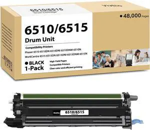 Phaser 6510 WorkCentre 6515 Imaging Unit Black Replacement for Xerox 6510 6515 108R01420 Drum Unit for Phaser 6510DNM 6510DN WorkCentre 6515 Series Printers, 1 Pack 108R01420 Black Drum Cartridge