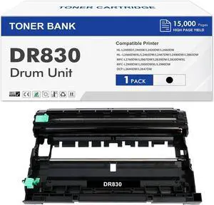 DR-830 DR830 Drum Unit Black 1-Pack Compatible Replacement for Brother DR830 DR 830 DR-830 for HL-L2400D L2405W L2460DW L2460DWXL L2865DW L2480DW DCP-L2640DW MFC-L2807DW L2820DW L2820DWXL Printer