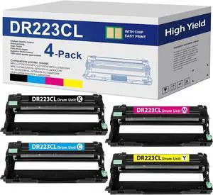 DR223CL Drum Unit Set 4-Pack Replacement for Brother DR223 DR-223CL DR-223CL-BK Drum use to MFC-L3710CW MFC-L3770CDW HL-3230CDN HL-3290CDW HL-3270CDW Printer Drum