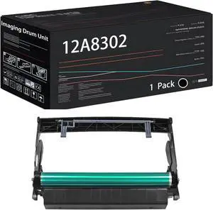 12A8302 Imaging Drum Unit Compatible for Lexmark E230 E232 E232T E234 E234N E234TN E238 E240 E330 E332N E332TN E340 E342 E342N X340 Printer, with Chip, High Yield 30000 Pages (Black)