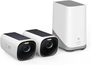 Gadpiparty eufy Security S330 eufyCam 3 2-Cam Kit, Security Camera Outdoor Wireless, 4K Camera with Solar Panel, Forever Power, Face Recognition AI, Expandable Local Storage up to 16TB, No Monthly Fe