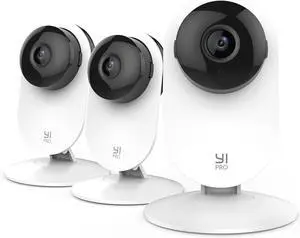 YI Pro 2K 3PC Home Security Camera, 2.4GHz Indoor Cameras for Home Security with Person, Vehicle, Animal Smart Detection, Phone App for Baby, Pet, Dog Monitoring, Works with Alexa and Google Assistant